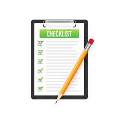 Clipboard with checklist icon. Clipboard with checklist icon for web. Vector illustration.