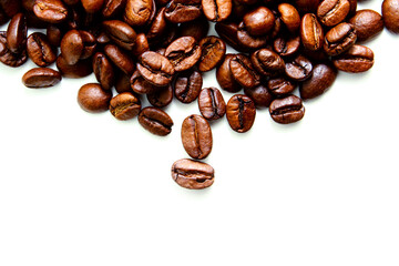 Close up of roasted coffee beans