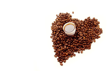 Close up of roasted coffee beans