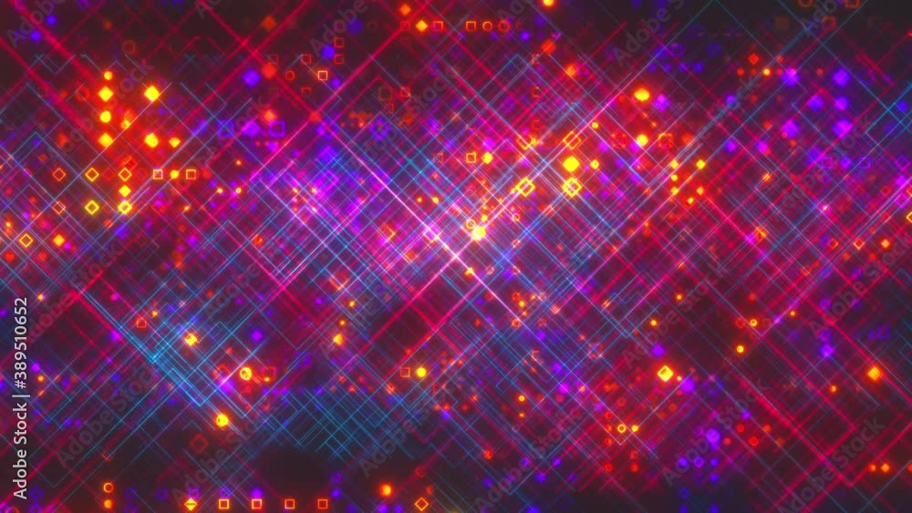 Poster abstract background with thin diagonal lines forming a lattice and little geometric elements. 3d ren