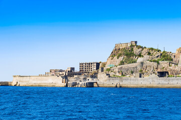 Naklejka premium 世界遺産 軍艦島 ドルフィン桟橋