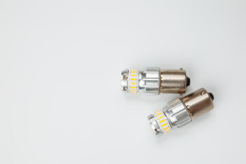 car 12v led bulbs for headlight. isolate on white background