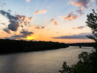 sunset over the river