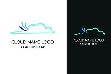 Modern abstract cloud icon logo design. Technology storage concept template