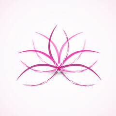 Fototapeta na wymiar Logo pink lotus flower yoga man icon vector