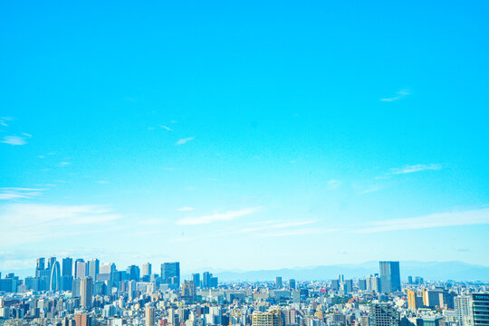 【文京シビックセンターより】東京都内、都市景観/新宿・副都心方面
