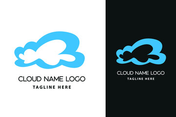 Modern abstract cloud icon logo design. Technology storage concept template