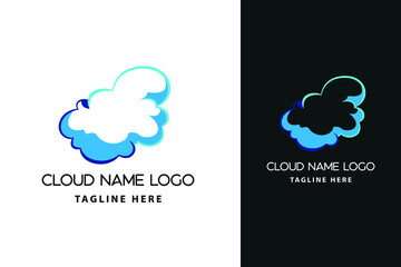 Modern abstract cloud icon logo design. Technology storage concept template