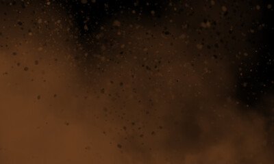 Chocolate color smoke on black background