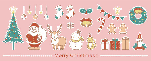 Collection of simple and cute Christmas illustrations