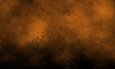 Orange color smoke on black background