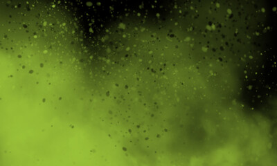 Peridot color smoke on black background