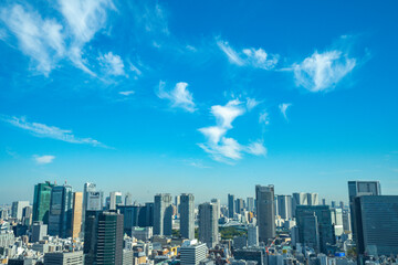 Obraz premium 【東京タワーより】東京都内、都市景観/品川方面