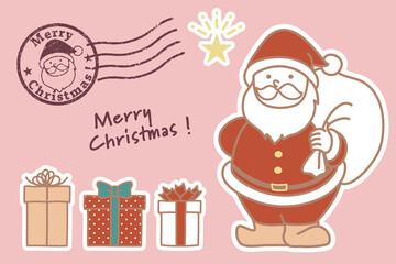 Simple and cute illustration of Santa Claus for Christmas