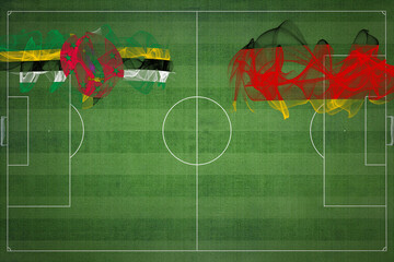 Dominica vs Germany Soccer Match, national colors, national flags, soccer field, football game,...