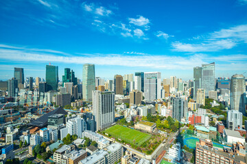Naklejka premium 【東京タワーより】東京都内、都市景観/虎ノ門・新橋・汐留方面