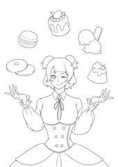 スウィーツスイーツ！　線画