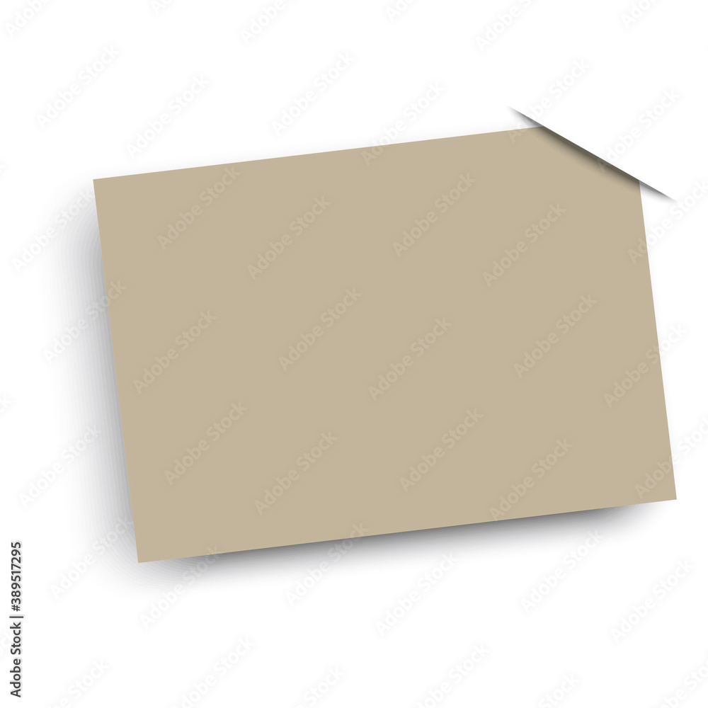 Poster blank paper for writing. vector illustration. 3d mock up of a sheet of paper with a corner tucked in