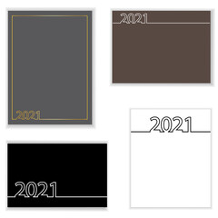 Cover for calendar 2021. Design brochure for the new year. Cover for 2021 diary. Modern header image. Vector illustration. EPS10