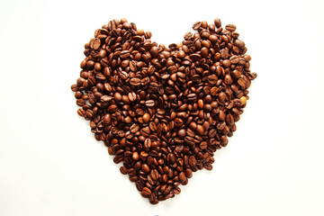 Coffee beans on white background