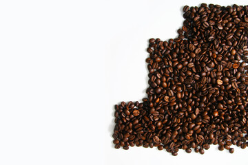 Coffee beans on white background