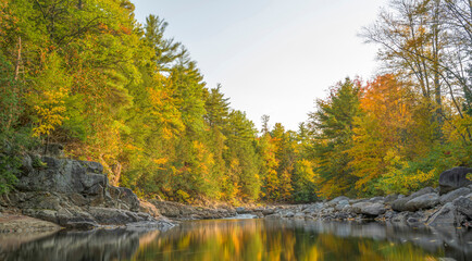 Mirror like reflection of a long exposure photograph