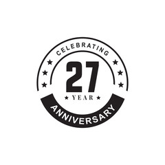 27th year anniversary logo design template