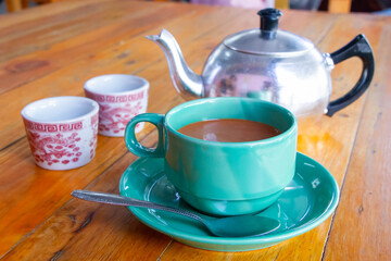cup of hot milk tea