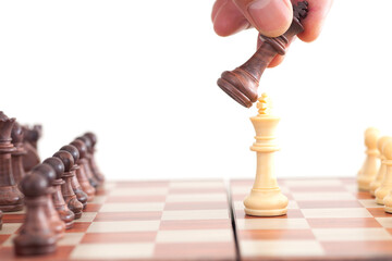King pieces in a duel on a chess board