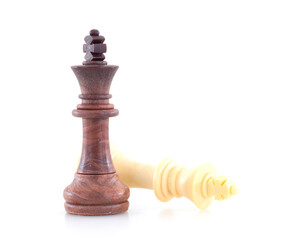 Chess king pawn on white background