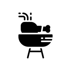 chicken leg icon in glyph style isolated on white background. EPS 10