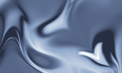 Beautiful shiny silver metallic color liquid abstract background.