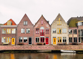 Colorful traditional houses in Belgium