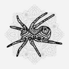 Vector illustration of a Insect mandala for coloring book. Insect Mandala for Silhouette Cameo and Cricut.