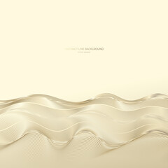 golden abstract line background, mordern waves.