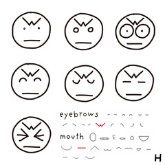 hand-drawn facial expression icon_06_h