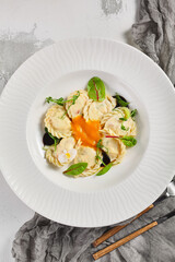 Cheese Pierogis with Cream of Pumpkin