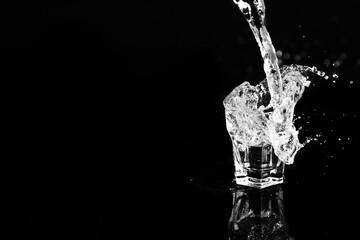 Water in transparent glass