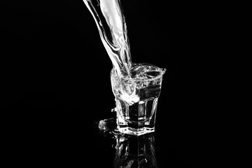 Water in transparent glass