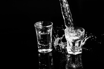 Water in transparent glass