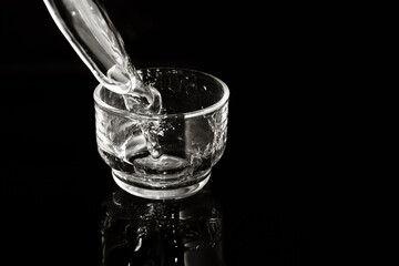 Water in transparent glass