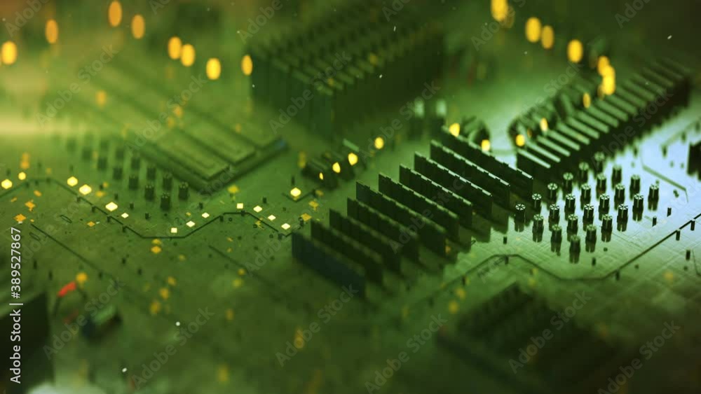 Poster metallic green techno plate. abstract futuristic industry concept. seamless loop 3d render animation