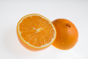Cut Orange on white background