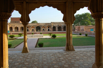 Fototapeta premium Lahore Fort in Old city Lahore in Punjab, Pakistan. Lahore Fort is registered as a UNESCO World Heritage Site in 1981.
