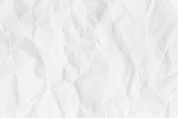 White crumpled paper texture background for design art work.