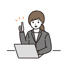 ビジネスウーマン グッド パソコン