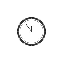 Clock icon on a white background. Isolated element for website decoration, presentation, poster or banner. Vector illustration