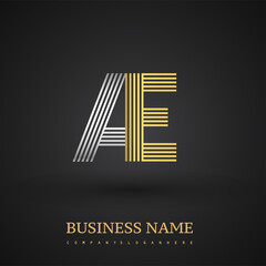 Letter AE logo design. Elegant gold and silver colored, symbol for your business name or company identity.