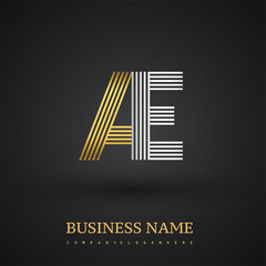 Letter AE logo design. Elegant gold and silver colored, symbol for your business name or company identity.