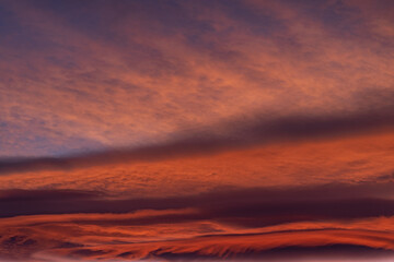 Fototapeta na wymiar Autumn Sunset Sky Cloud Formations in Bend, Oregon during golden hour